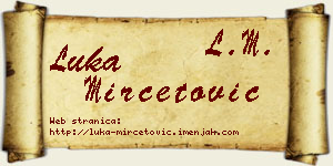 Luka Mirčetović vizit kartica